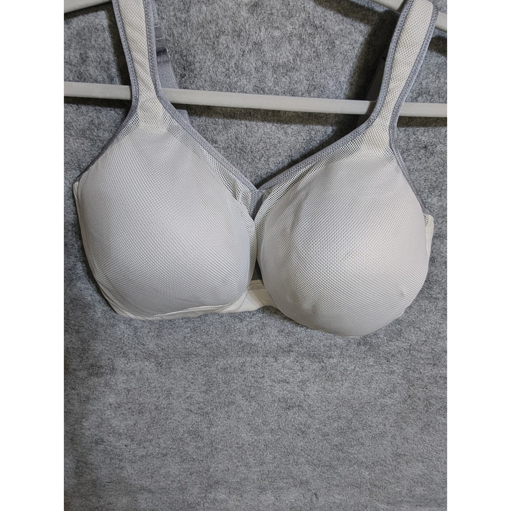 Paramour Bra Size 38D Arnica White Marvelous Seamless Side Smoother Mesh 135081